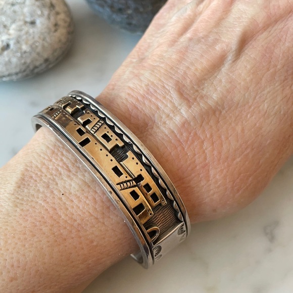 Vintage 14K Gold & Sterling Storyteller Bracelet - Picture 6 of 14